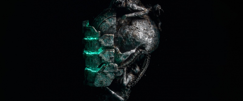 Isaac Clarke, Helmet, Dead Space, Black background, AMOLED, 5K, 8K, Neon