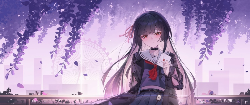 Chisa (Wuthering Waves), Anime girl, Purple aesthetic, 5K