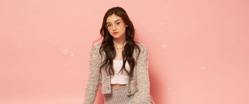 Anna Cathcart, Peach background, 5K, 8K, Canadian actress