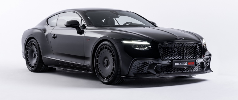 BRABUS, Bentley Continental GT Speed, Black cars, 5K, White background