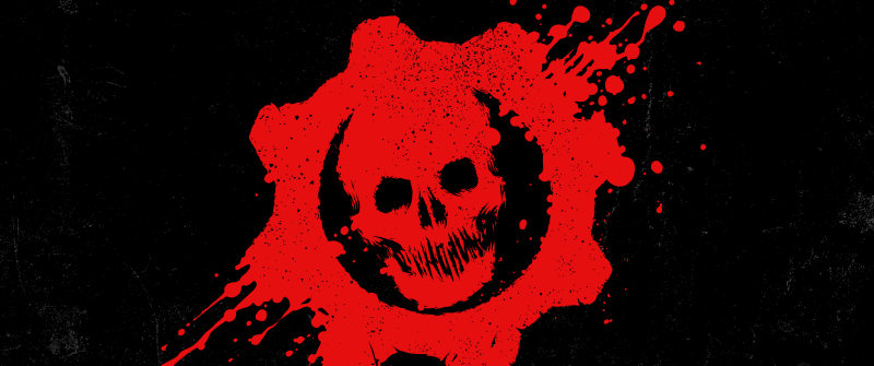 Crimson Omen, Gears of War, Skull, Dark background, Logo