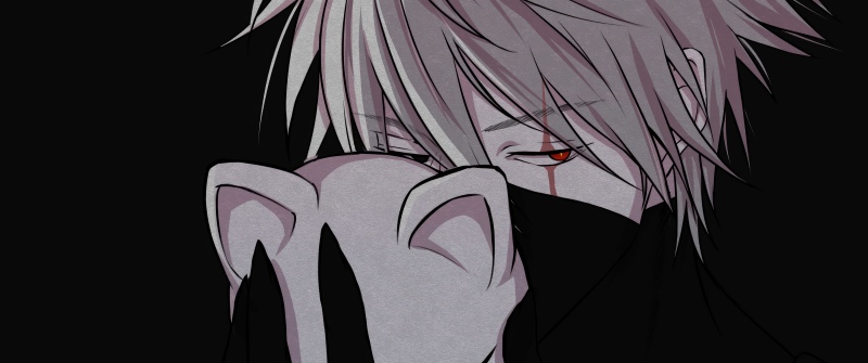 Kakashi ANBU, Sharingan, Dark background, Naruto, Kakashi Hatake, 5K