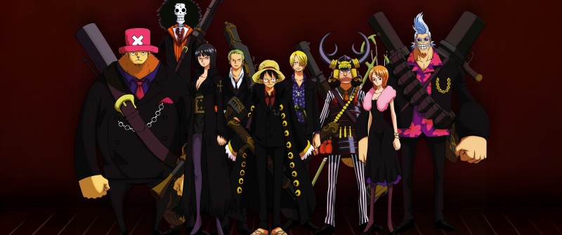 Luffy's crew, One Piece, 5K, Anime poster, Monkey D. Luffy, Roronoa Zoro, Sanji, Usopp, Nami