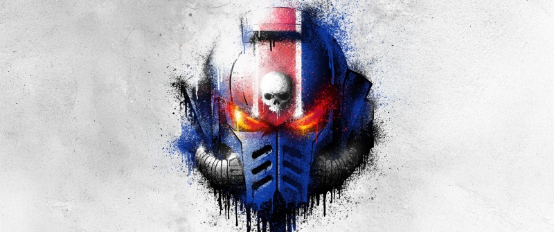 Lieutenant Titus, Helmet, Warhammer 40K, Graffiti, Game poster, 5K, Drippy artwork, Space Marines