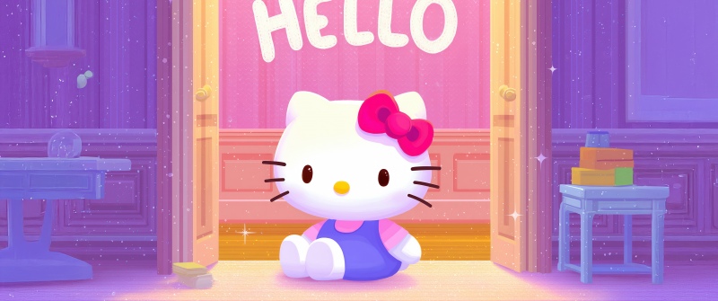 Hello Kitty, Aesthetic, Cute cartoon, Sanrio, 5K, Pastel colors, Colorful