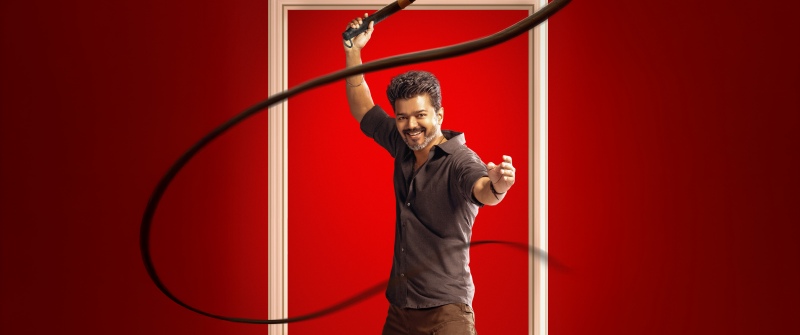 Thalapathy Vijay, Jana Nayagan, 8K, 2026 Movies, Kollywood, 5K, Red background, Indian movies