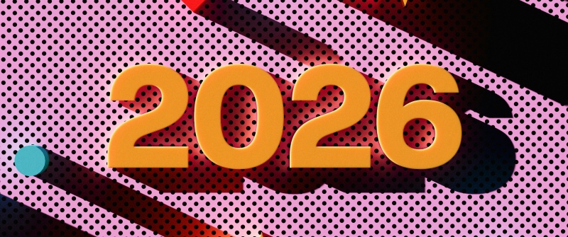 2026 New Year, Pop Art, Abstract background, Geometric, Colorful, Pink background