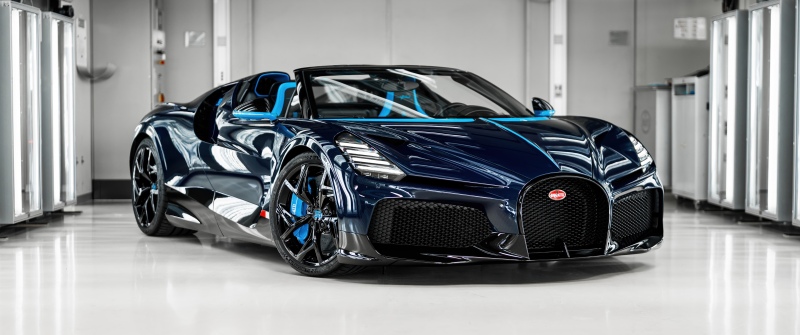 Bugatti W16 Mistral, Blue and Black, 5K, Hyper Sports Cars, Blue car