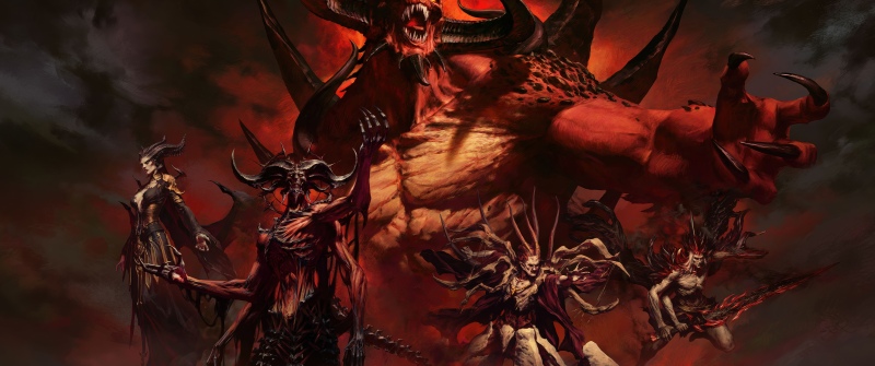 Diablo, 30th Anniversary, Game poster, 5K, Video Game, Lilith, Lord of Terror, Dark red