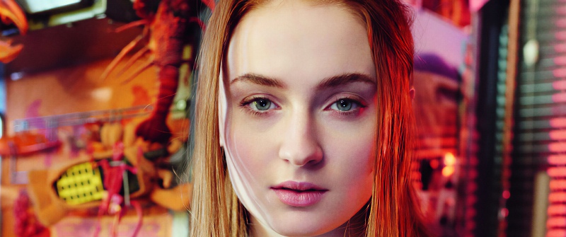 Sophie Turner, Closeup, Portrait, English actress, Vibrant