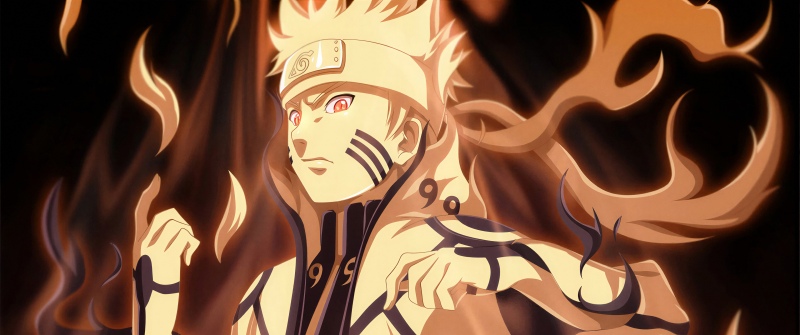 Naruto Uzumaki, Nine-Tails Chakra Mode, Fierce, Nine tailed fox