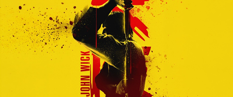 John Wick, Artwork, 5K, Yellow background