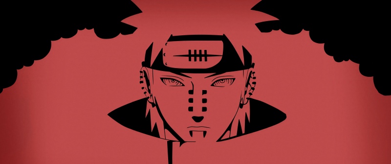 Pain, Akatsuki, Naruto, Minimalist, Black background