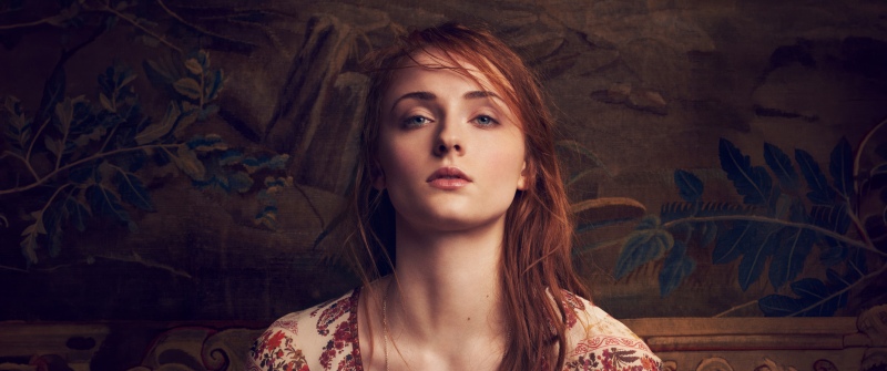 Sophie Turner, Red hair, Photoshoot, American actress, Blonde, 5K, Boho art