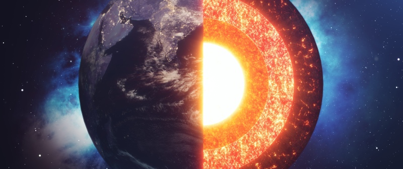 Core Earth, Structure, Layers, Stars, Outer space, 5K
