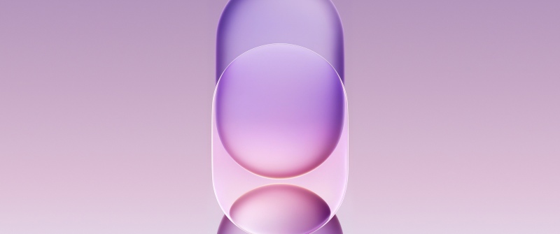 Honor Magic 8 Pro, Stock, Purple gradient, Frosted glass, Serene, Gradient background, 5K, Overlap, Glossy, Translucent