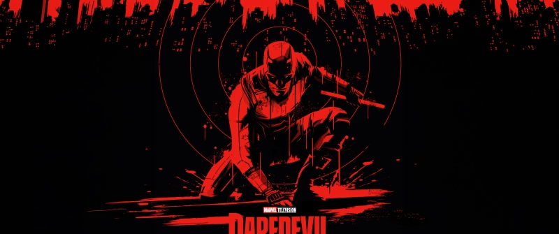 Daredevil: Born Again, Illustration, Black background, Red, Matt Murdock, DC Comics