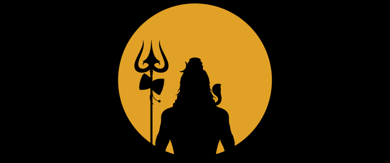 Lord Shiva, 12K, Black background, Silhouette, Minimalist, Spiritual, Hindu God, 5K, 8K, 10K, Mahadev