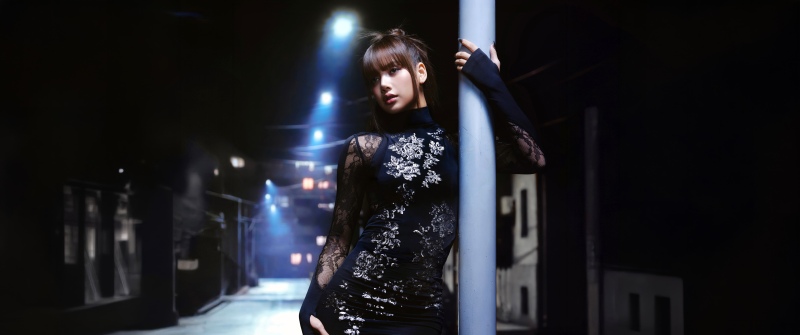 Lisa, Fashion, Night, 5K, 8K, Black dress