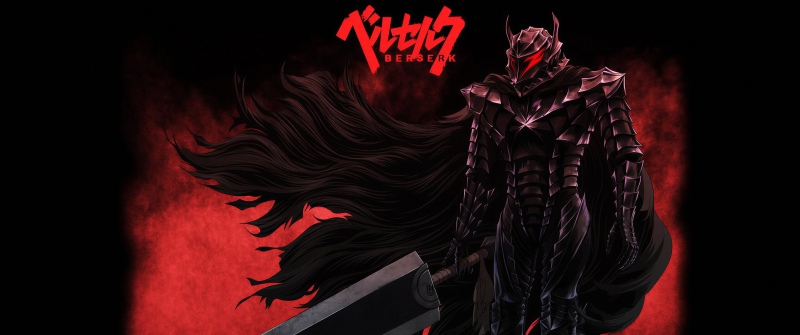 Guts, Red aesthetic, Berserker Armor, Dragon Slayer, Black background