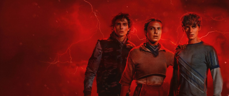 Stranger Things, Final season, 5K, Season 5, Netflix series, Red background, Millie Bobby Brown