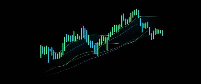 Trading, Candlestick pattern, Stock Market, Digital Art, Black background