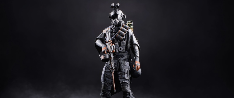 Enshrouded NATO Support Soldier, Battlefield 6, 2026 Games, Dark background, Soldier, 5K