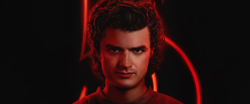 Joe Keery, Steve Harrington, Dark background, Stranger Things, Season 5, 5K