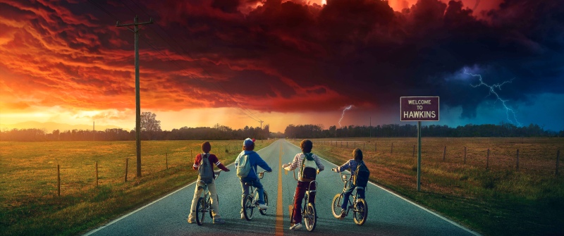 Stranger Things, Welcome to Hawkins, Bicycle, Iconic, Netflix series, 5K