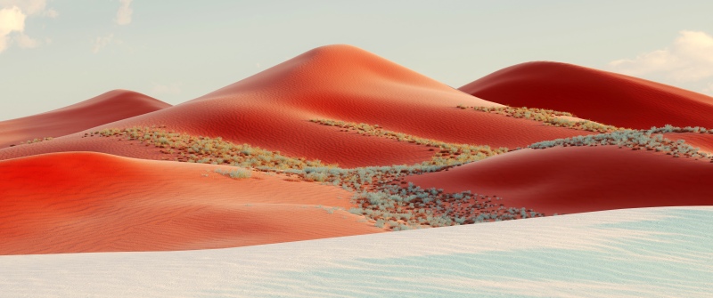 Red dunes, Desert, Sand Dunes, 5K, Dreamy, Surreal landscape, Serene, Microsoft Design