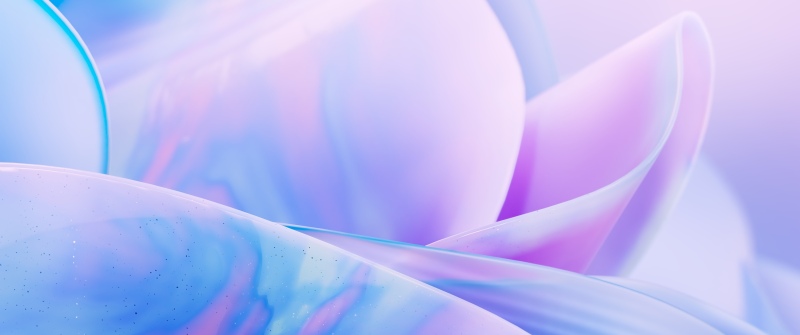 Translucent, Petals, Pastel colors, Holographic, Lavender flowers, Bloom, Pastel gradient, Iridescent, 3D Render, Microsoft Design