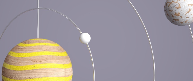 Minimalist, Solar system, Planets, Wooden, Orbital ring, Microsoft Design
