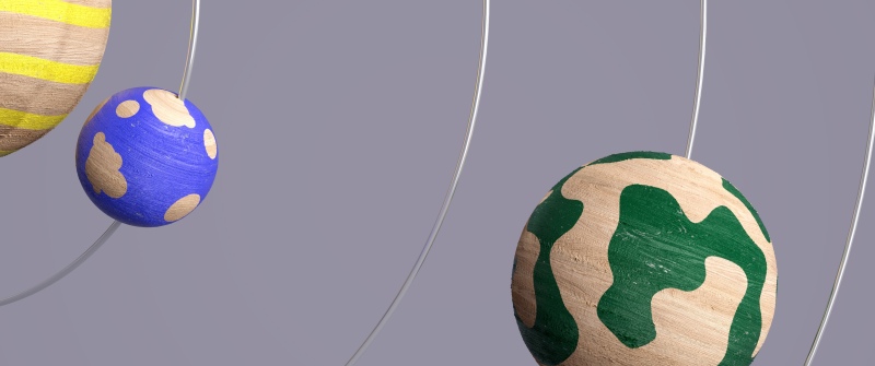 Minimalist, Planets, Solar system, Wooden, Orbital ring, Microsoft Design