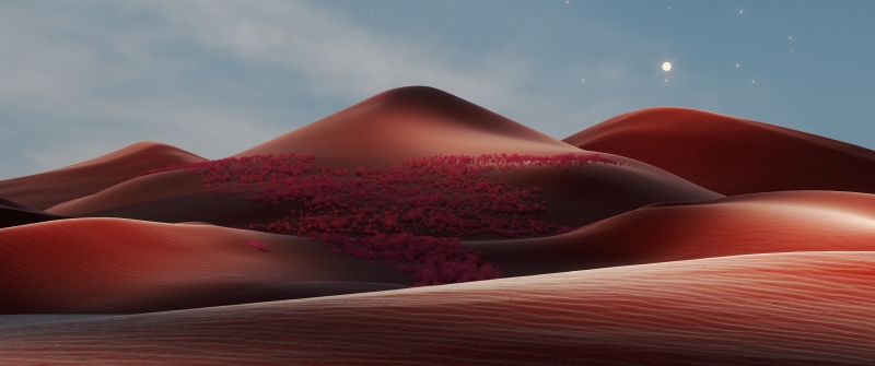 Terracotta, Sand Dunes, Desert, Dreamlike, Warm, Aesthetic, Deep red, 5K, Microsoft Design