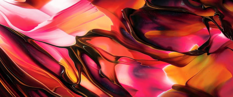 Liquid art, Abstract background, Fluid abstract, Red abstract, Ultrawide, 5K