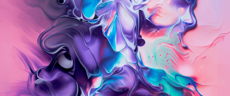 Fluidic, Ultrawide, Purple abstract, 5K