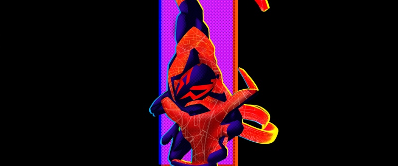 Spider-Man 2099, Black background, AMOLED, Artwork, 5K, Marvel Cinematic Universe