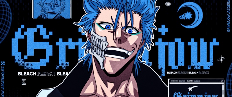 Grimmjow Jaegerjaquez, Bleach, 5K, Blue, Blue and Black