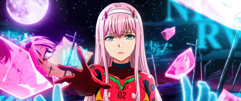 Zero Two, Sad, DARLING in the FRANXX, 5K, Pink hair