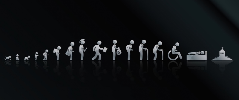 Human life journey, Minimalist, Monochrome, Dark background, 5K
