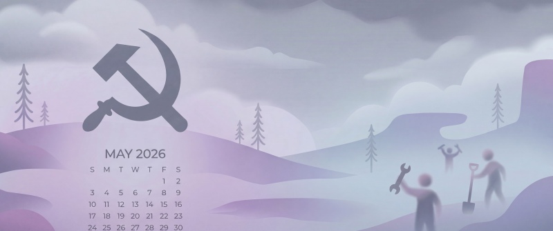 May 2026 Calendar, May Day wallpaper