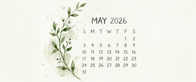 Minimalist May 2026 Calendar