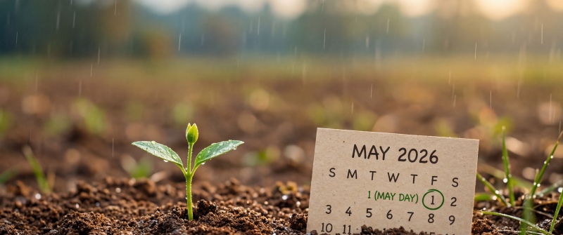 May 2026 Calendar, Rainy day