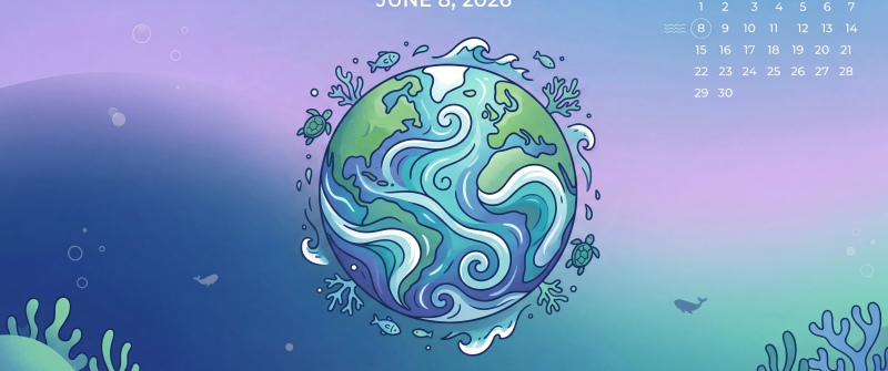 June 2026 Calendar, World Ocean's Day
