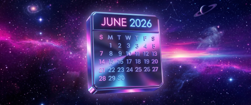 Neon June 2026 Calendar