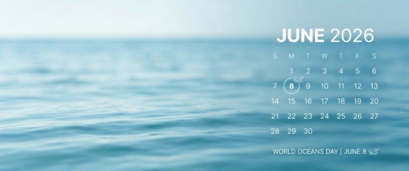World Ocean Day June 2026 Calendar