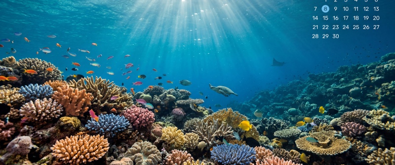 Coral Reef June 2026 Calendar