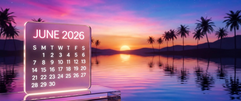 Sunset June 2026 Calendar