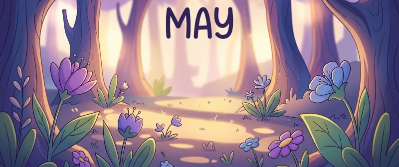 May (Month), Illustration, Forest, Serene, 5K