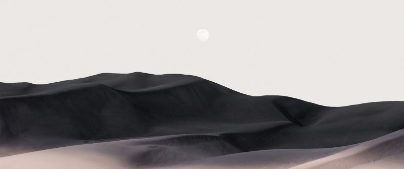 Sand Dunes, Moon, Desert, Minimalist, Xiaomi HyperOS 3.1, Grey